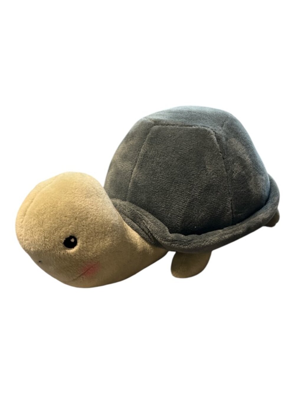 H&M HOME Plush Turtle Embroidered Face Rosy Cheeks Turquoise Shell 8"